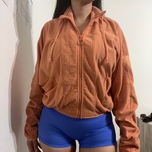 Ivory Ella Light Orange Fleece Jacket w/Pockets Size M
